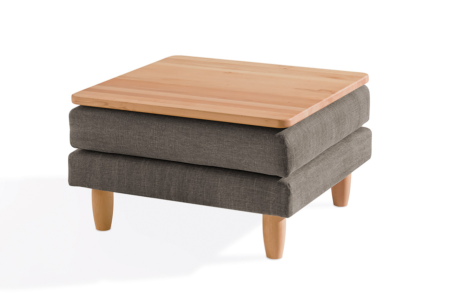 DORMIENTE-Schlafsofa_Lounge-S_Hocker_mit-Tischplatte