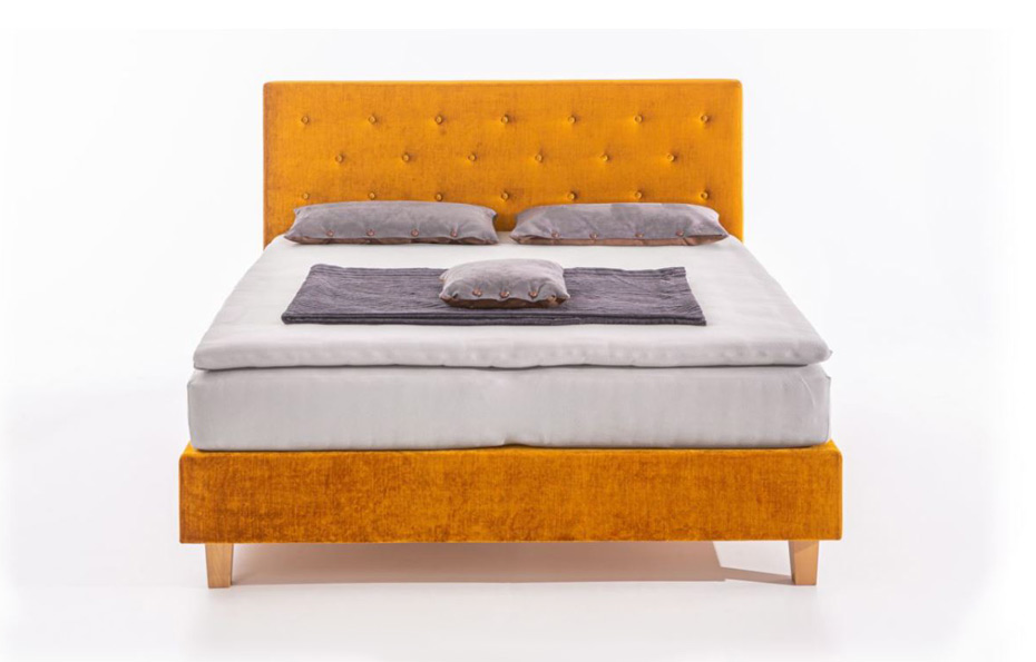 DORMIENTE_Natur-Boxspringbett_Clia_2_Variante-E_vorne_Bezugsstoff-Glennville-honey