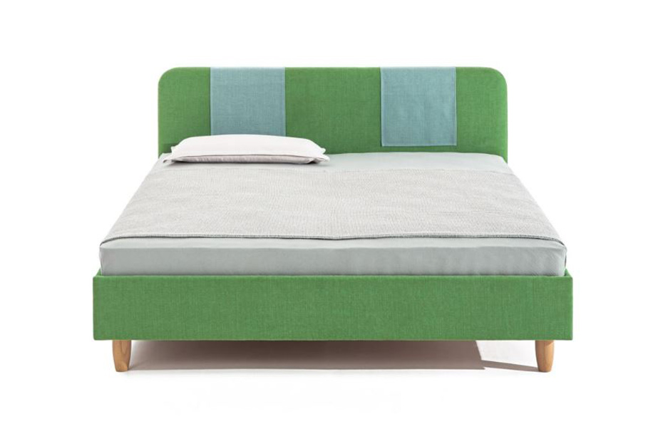 DORMIENTE_Natur-Polsterbett_Clia_1_Variante-B_vorne_Bezugsstoff-Shadow-green