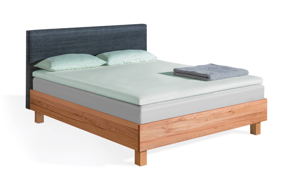 DORMIENTE_Polsterbett mit Massivholz-Bettrahmen_Clia_3_Variante-C_Kernbuche-Bezugsstoff-Asia-Wash-negro