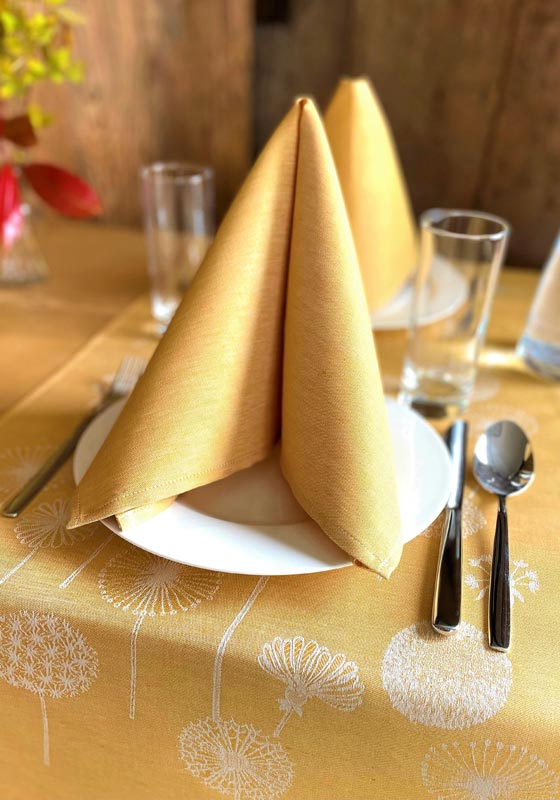 ÜBELHÖR_Halbleinen-Tischwäsche_Pusteblume-Loriella_honiggelb_1