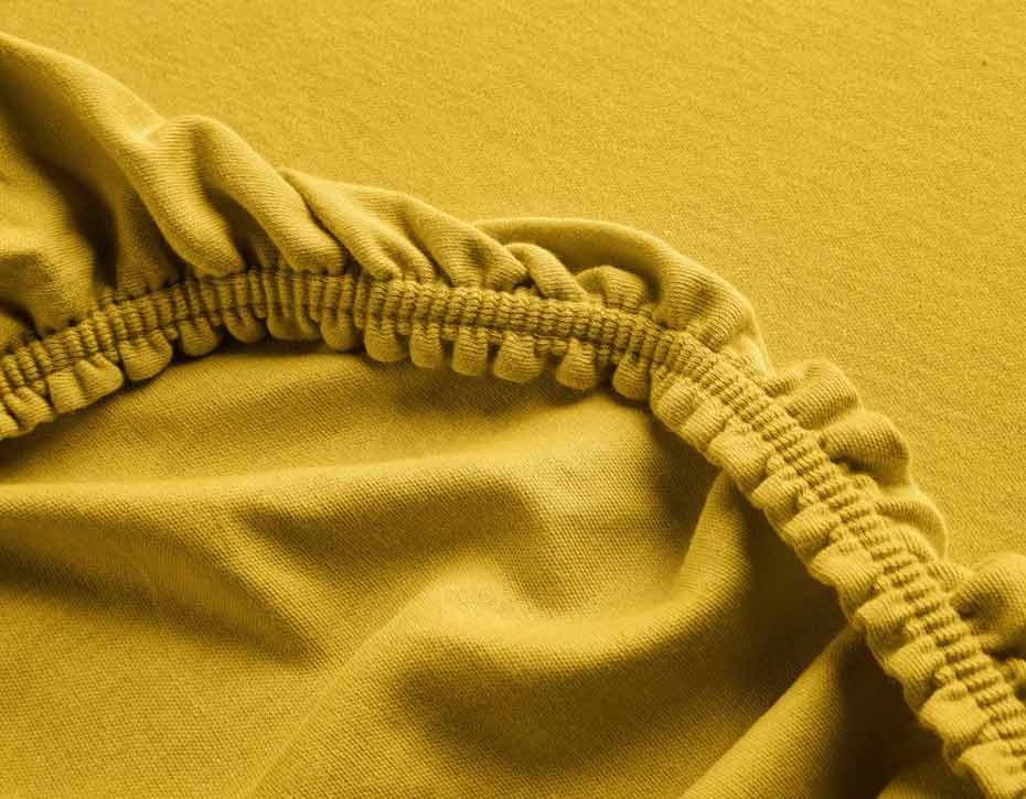 COTONEA_Bio-Fixleintuch_Doppel-Jersey_Farbe_Curry-Gelb_detail