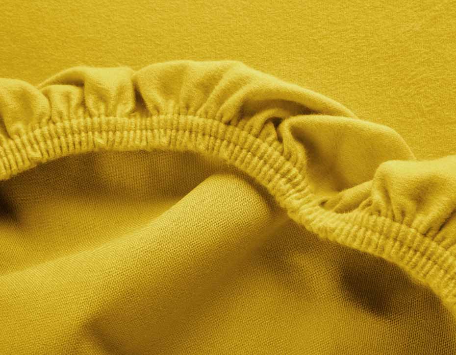 COTONEA_Bio-Fixleintuch_Edel-Flanell_Farbe_Curry_detail